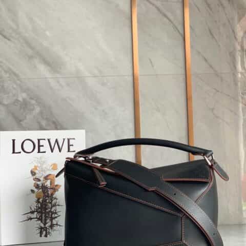 LOEWE罗意威 最新款黑色Puzzle bag几何包 0532大号36.5CM