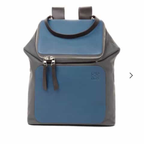 LOEWE罗意威 牛皮革Goya Backpack背包 0270灰色蓝色拼色