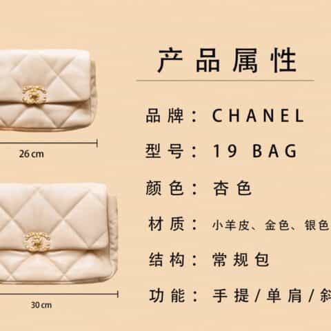 Chanel香奈儿 19 Flap Bag AS1160 AS1161