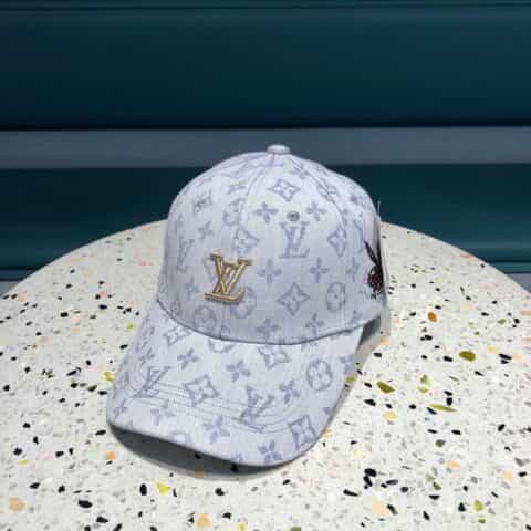 LV路易威登原版帆布面料+专柜老花皮新款原单棒球帽