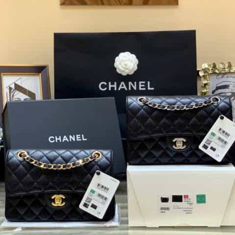 Chanel香奈儿 CF23 Classic flap bag A01113黑色球纹牛皮