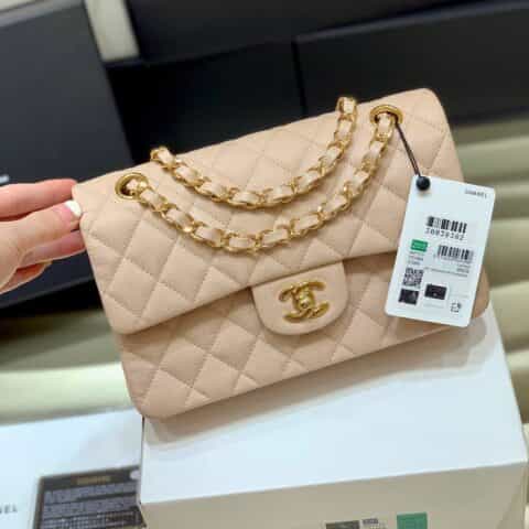 Chanel香奈儿 CF23 Classic flap bag A01113粉色球纹牛皮