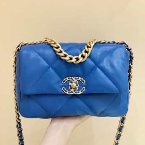 Chanel香奈儿 19 Flap Bag AS1160小号26CM蓝色