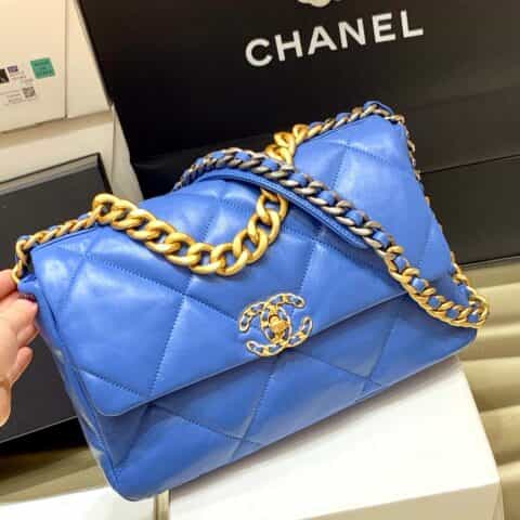 Chanel香奈儿 19 Flap Bag AS1161中号30CM蓝色
