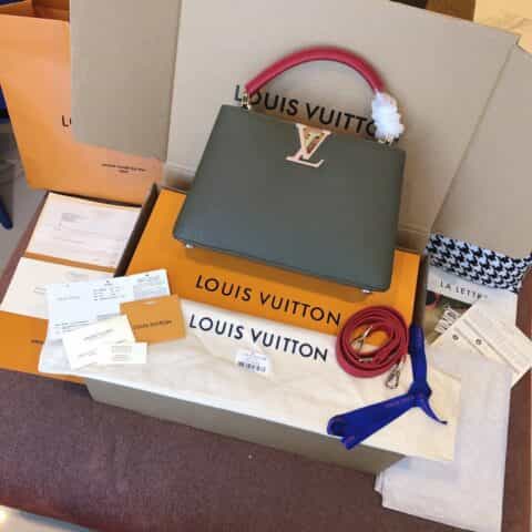 Louis Vuitton LV Capucines 橄榄绿手提包