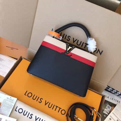 Louis Vuitton LV Capucines BB 黑三拼色小号手提包
