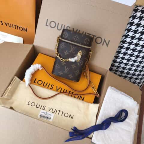 Louis Vuitton LV 限量复古Phone Box老花链条手机包M44914