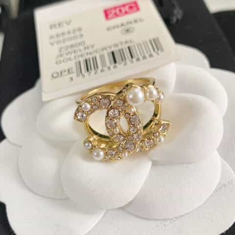 新款CHANEL香奈儿双c珍珠戒指