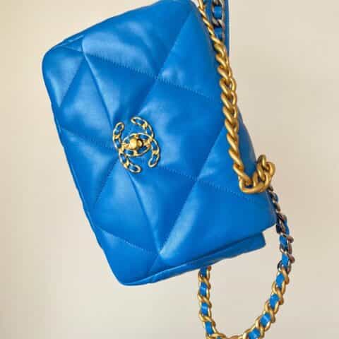 Chanel香奈儿 19 Flap Bag AS1160小号26CM蓝色
