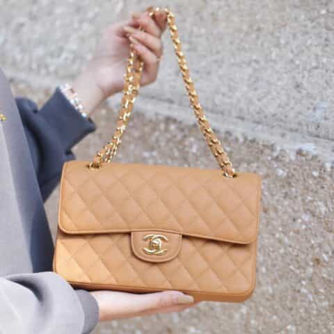 Chanel CF23 Classic flap bag A01113杏色