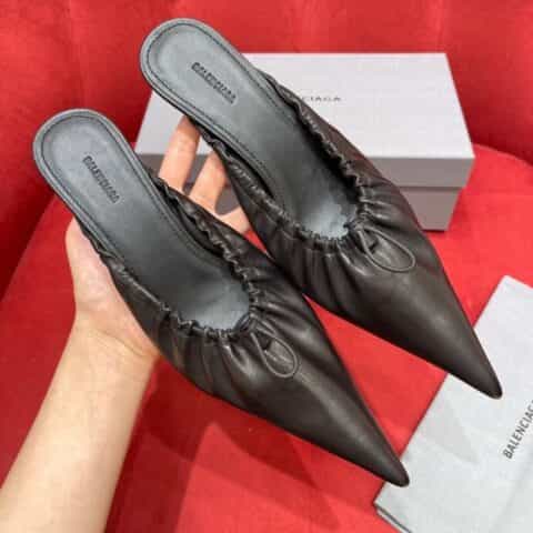 巴黎世家 Balenciaga   小牛鞋面小猫跟女巫鞋3cm