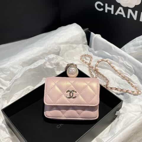 Chanel 2021SS 珍珠零钱包 AP2119粉色