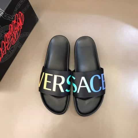Versace范思哲   鞋面为3D打印牛皮经典男士拖鞋