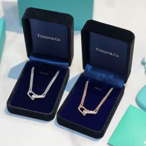 Tiffany&co 蒂芙尼满钻双链环项链