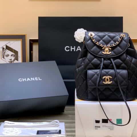 Chanel 小香2020早春新款双背包 AS1371黑色