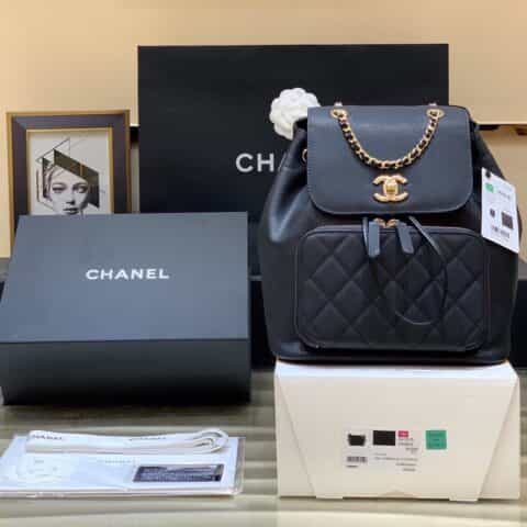 Chanel 2017最新款双背包 A93748黑色