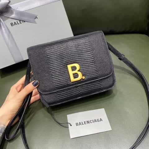 Balenciaga B.Small Bag 豆腐包 618156蜥蜴纹黑色金扣