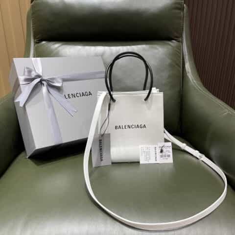 Balenciaga Shopping Bag 牛皮购物纸袋包 572411白色