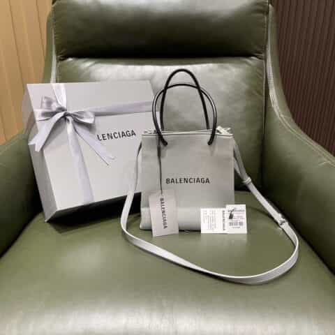 Balenciaga Shopping Bag 牛皮购物纸袋包 572411石墨灰