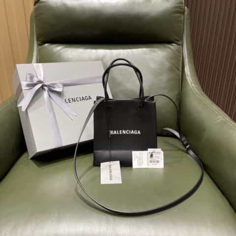 Balenciaga Shopping Bag 牛皮购物纸袋包 572411黑色