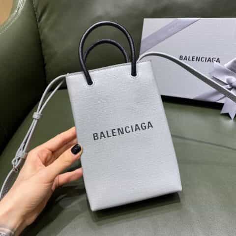 Balenciaga Shopping Bag 牛皮购物纸袋包 593826石墨灰