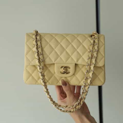 Chanel CF23 Classic flap bag A01113鸡蛋黄球纹牛皮金扣