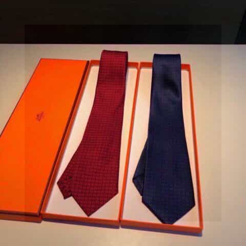 Hermes爱马仕100%顶级斜纹真丝领带