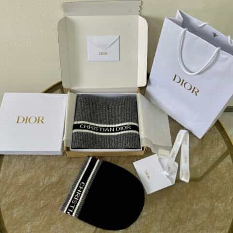 (套装)Dior迪奥黑灰•D-White 围巾05DWI314I007_C540