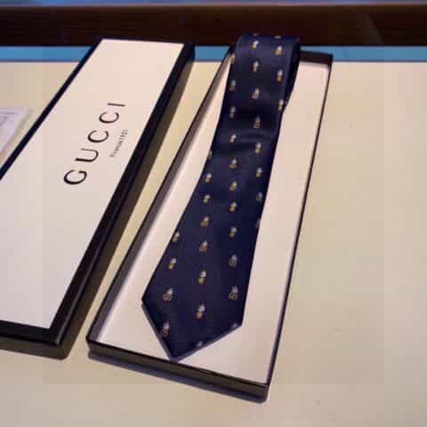 GUCCI古驰菠萝和双G图案男士领带