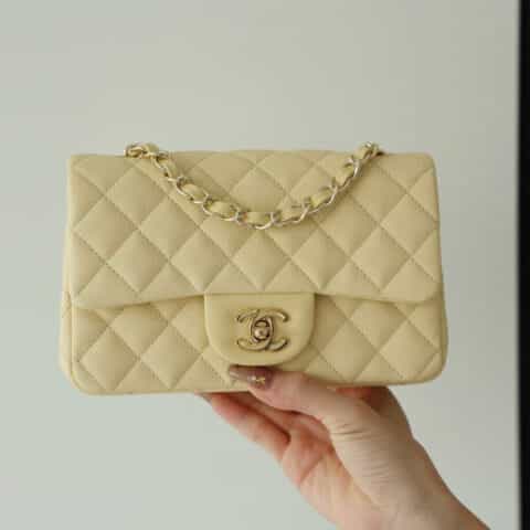 Chanel CF20大mini Classic flap bag A01116牛皮小鸡黄