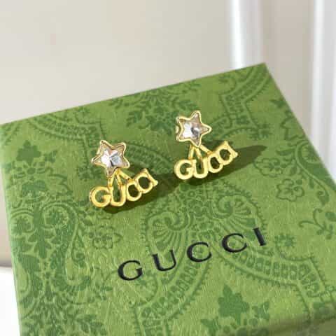 新款Gucci古驰字母星星耳钉耳环