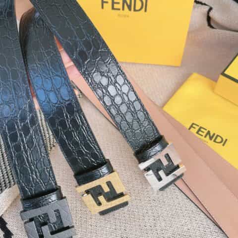 FENDI芬迪    双F”标志徽标精湛工艺金属扣男士4.0cm腰带