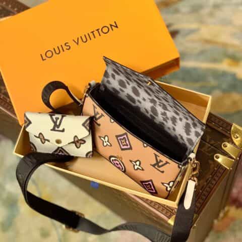 Louis Vuitton LV Félicie Strap & Go 三合一豹纹斜挎包 M80695