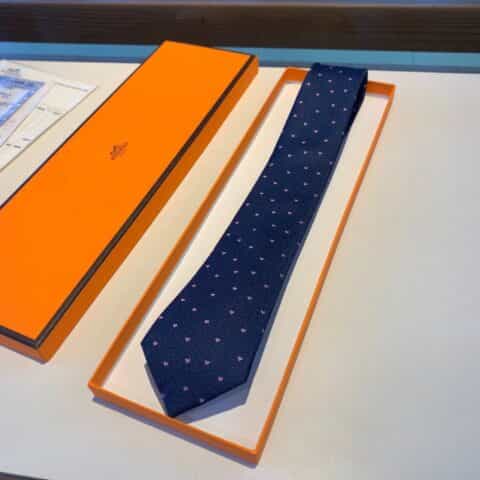 Hermes爱马仕爱心新款100%顶级斜纹真丝领带