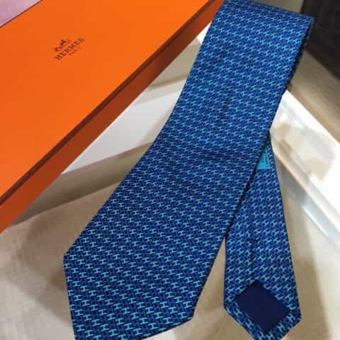 Hermes爱马仕100%顶级斜纹真丝双色H领带