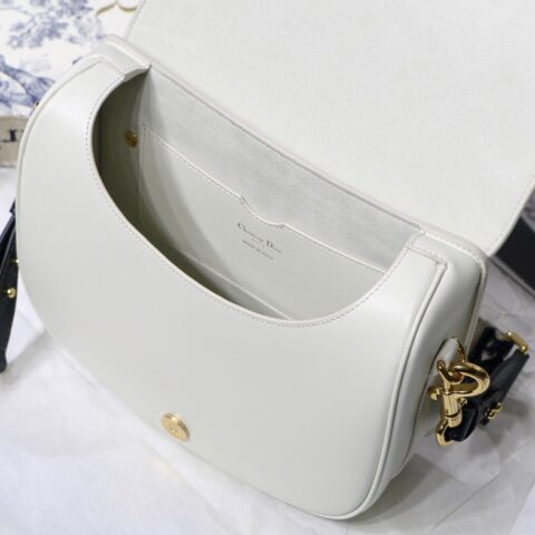Dior Oblique印花刺绣肩带大号Bobby马鞍包 M9320白色