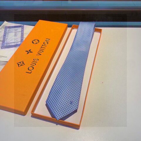 LV路易威登「棋盘格子」100%真丝面料领带