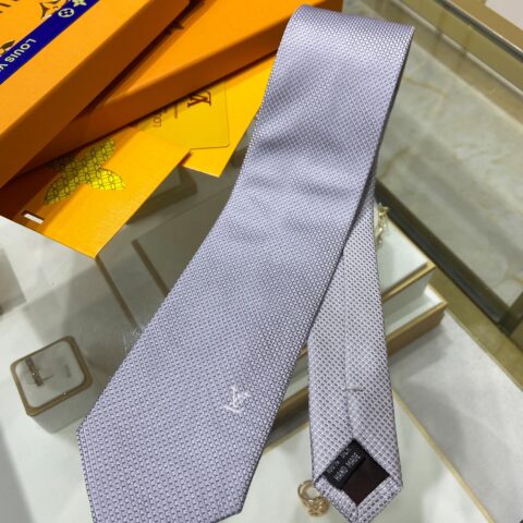 LV路易威登100%顶级提花真丝编织格纹领带
