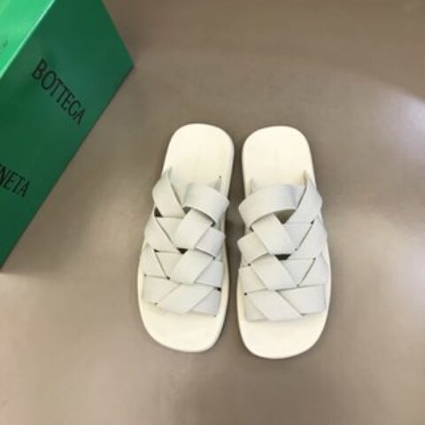 BV葆蝶家   进口纯棉原版织带材质春夏手工编织拖鞋