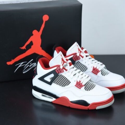 Air Jordan 4 Fire Red AJ4 乔4白红火焰红篮球鞋 货号：DC7770-160
