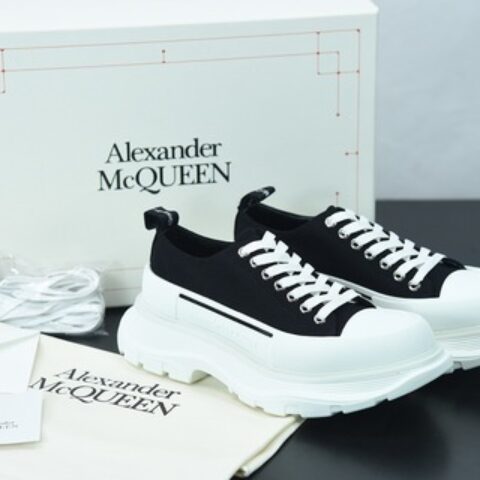 Alexander McQueen/亚历山大麦昆松糕鞋厚底增高帆布鞋Y07H5
