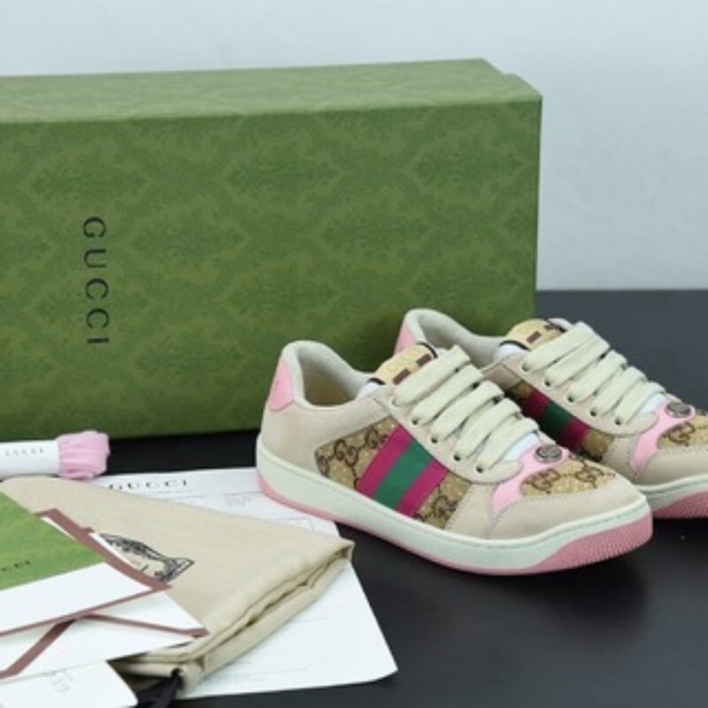 Gucci古驰小脏鞋系列纯原绿盒Distressed Screener sneaker 经典原型 