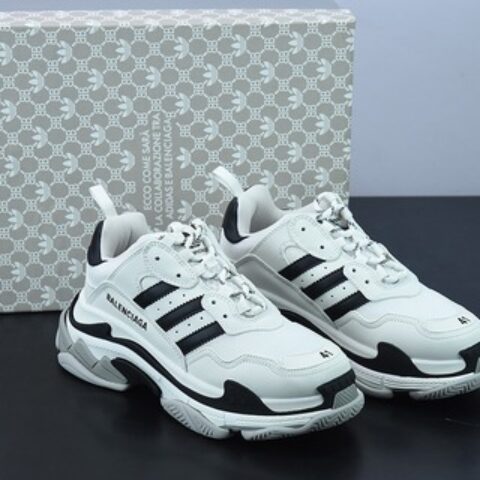 Adidas x Balenciaga Triple S Clear SoleSneaker"White/Black"时装复古厚底增高百搭休闲运动姥爷球鞋5504328000