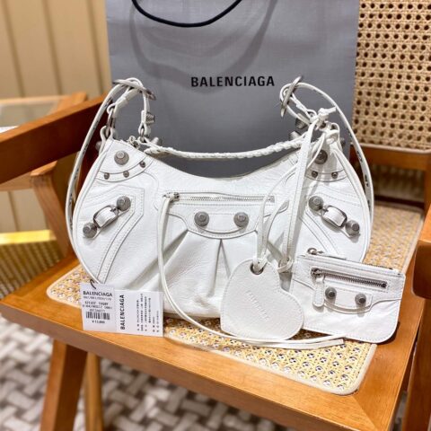 Balenciaga 秋冬新款 Le Cagole 33CM 月牙包 671307白色