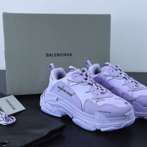 巴黎世家/Balenciaga 巴黎世家三代  紫色弹幕做旧厚底老爹鞋