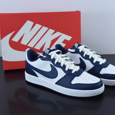 Nike Court Borough Low 2 （GS）蓝白 韩国原单低帮休闲板鞋 私人定单 货号：BQ5448 107