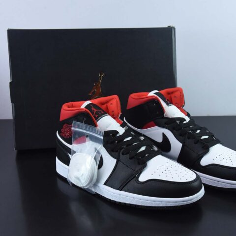 Air Jordan 1 Mid AJ1 乔1禁止转卖黑白红 中帮篮球鞋货号： BQ6472-061