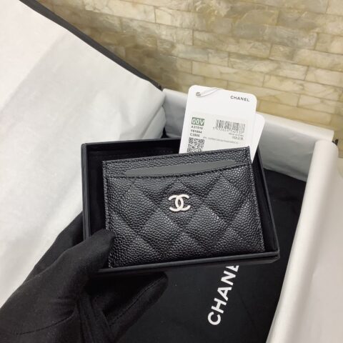Chanel 原单进口球纹卡包 A31510黑色/银扣