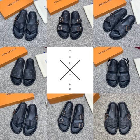 LV/路易威登   采用经典的PVC与黑色鞋底男士凉鞋