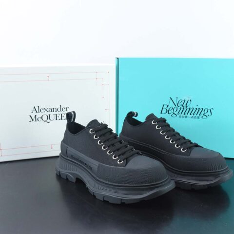 AlexanderMcQueen/亚历山大麦昆松糕鞋厚底增高帆布鞋